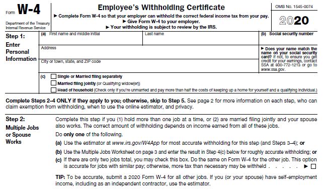 IRS W-4 Form